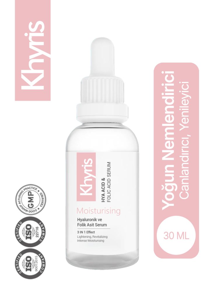 Khyris Nemlendirici Cilt Serumu 30 ml – Hyaluronik Asit & Folik Asit, Canlandırıcı Ve Yatıştırıcı Etki