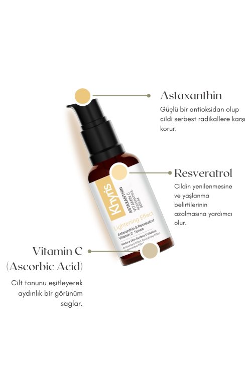 Khyris C Vitamini Cilt Serumu 30 ml – Aydınlatıcı & Ton Eşitleyici, Astaxanthin Ve Resveratrol Içerikli