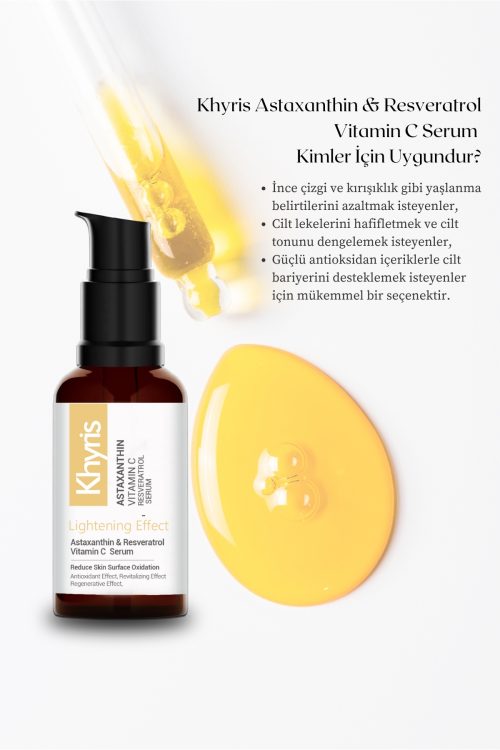 Khyris C Vitamini Cilt Serumu 30 ml – Aydınlatıcı & Ton Eşitleyici, Astaxanthin Ve Resveratrol Içerikli