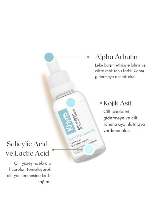 Khyris Leke Karşıtı Cilt Serumu 30 ml – Arbutin & Kojik Asit Içerikli, Yenileyici Ve Ton Eşitleyici