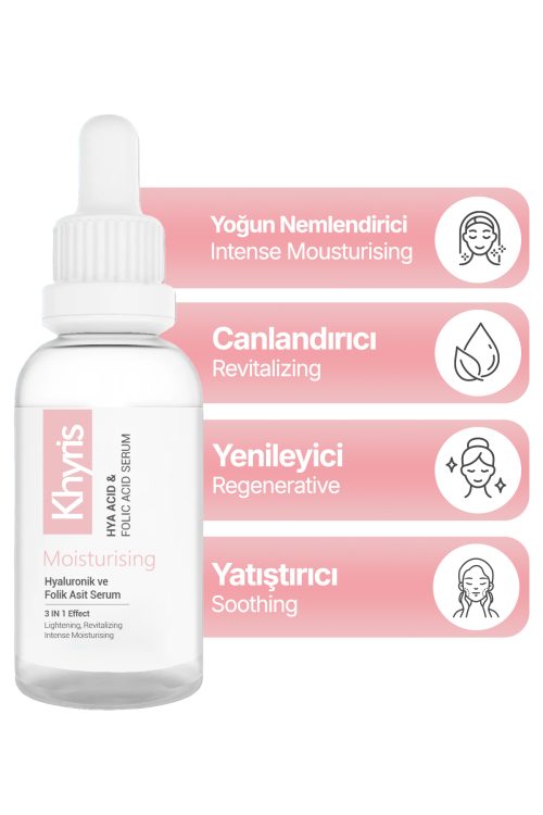 Khyris Nemlendirici Cilt Serumu 30 ml – Hyaluronik Asit & Folik Asit, Canlandırıcı Ve Yatıştırıcı Etki